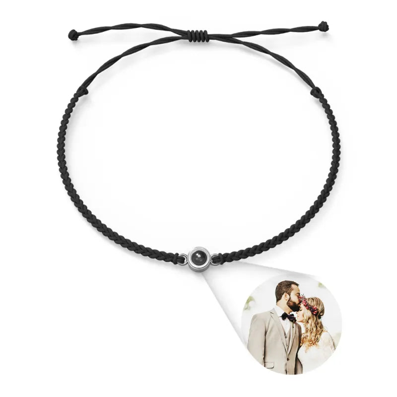 Poptopping Personalized Photo Projection Braided Bracelet