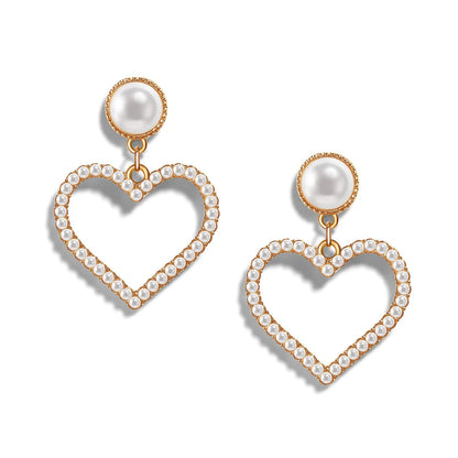 PopTopping Pearl Love Heart Drop Earrings For Women