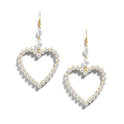 PopTopping Pearl Love Heart Drop Earrings For Women