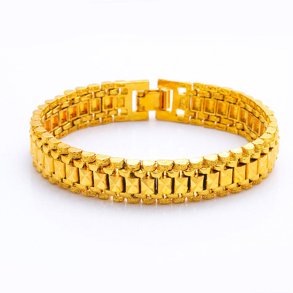 Men's 18K Brass Gold Plated Bracelet Anti radiation colorfast