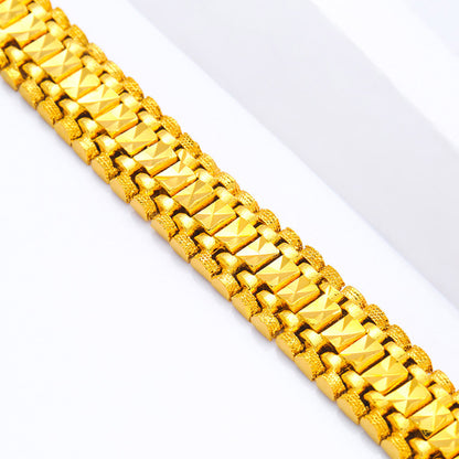 Men's 18K Brass Gold Plated Bracelet Anti radiation colorfast