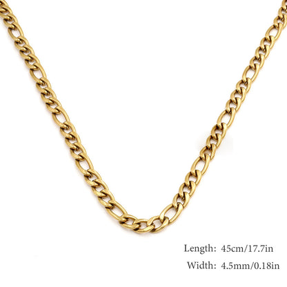 18k Gold Plated Stainless Steel Cuban Chain Snakebone Necklace