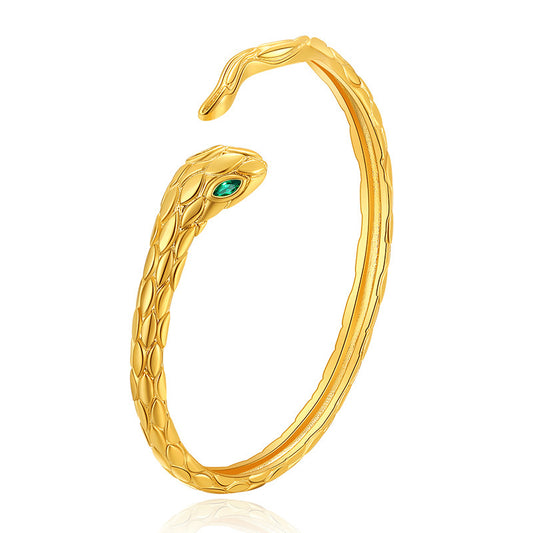 Genuine Gold Plated Zirconia Snake Bracelet