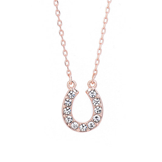 U-shaped necklace with diamonds