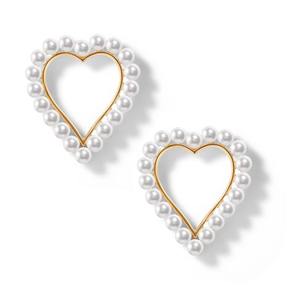 PopTopping Pearl Love Heart Drop Earrings For Women