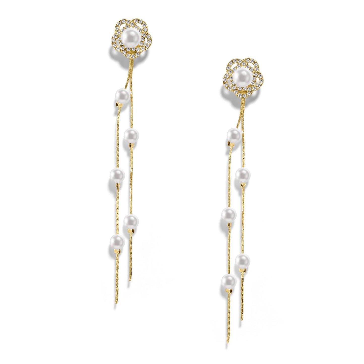 PopTopping Tassel Pearl Bunch Dangle Earrings For Women