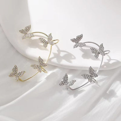 No Ear Piercing Ear Clip Earrings Butterfly Ear Hanging