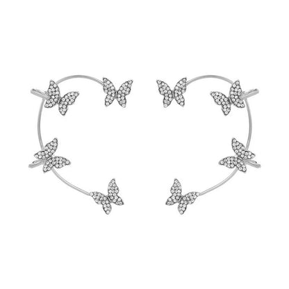 No Ear Piercing Ear Clip Earrings Butterfly Ear Hanging