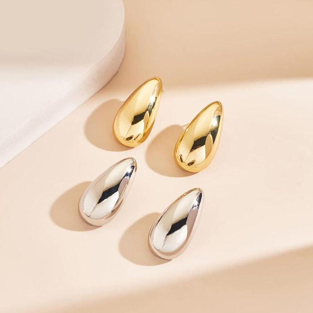 Poptopping 2023 Gold Plated Pop Oval Drop Studs Earrings