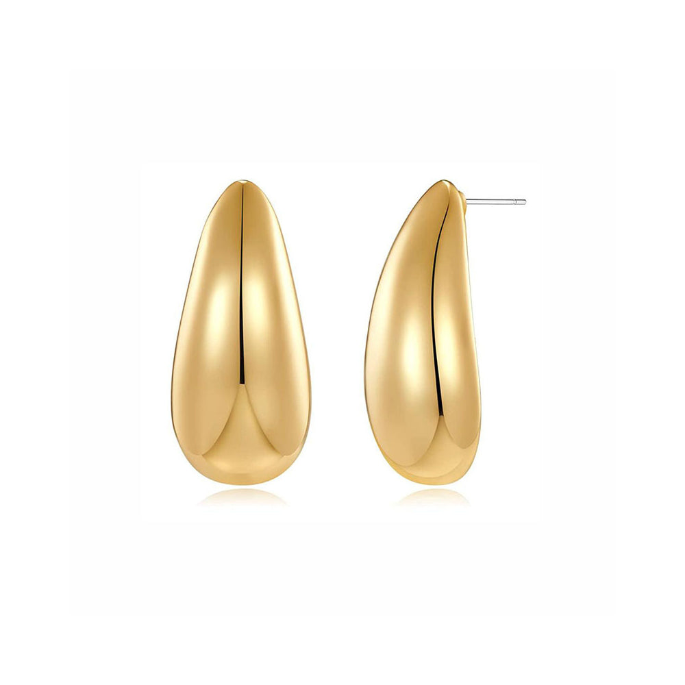 Poptopping 2023 Gold Plated Pop Oval Drop Studs Earrings