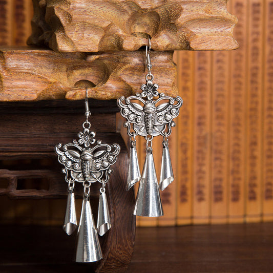 Poptopping Boho Silver Tassel Earrings