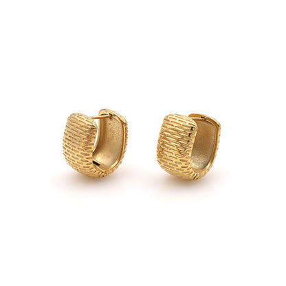 Poptopping Gold U-Shape Trendy Fashion Stud Earrings