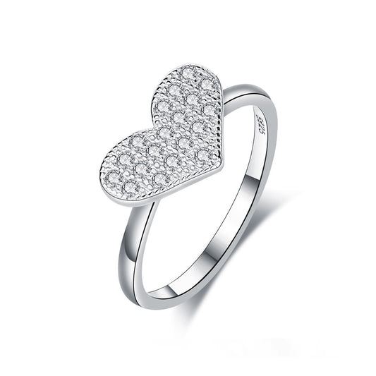 Poptopping Love Heart Full Diamond Ring For Women