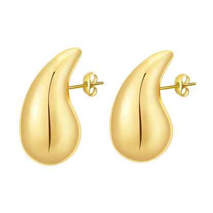 Poptopping 2023 Gold Plated Pop Oval Drop Studs Earrings