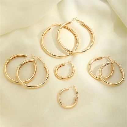 Potopping Large Round Loop Gold Earrings For Women