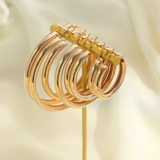 Potopping Large Round Loop Gold Earrings For Women