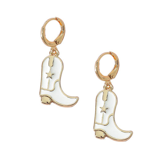 Enamel Western Cowgirl Boot Earrings