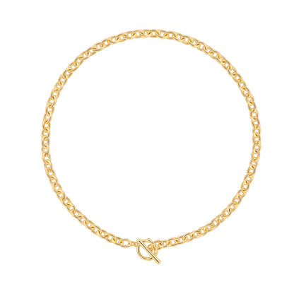 18k Gold Paperclip Chain Choker