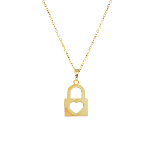 Lock Heart Pendant Necklaces