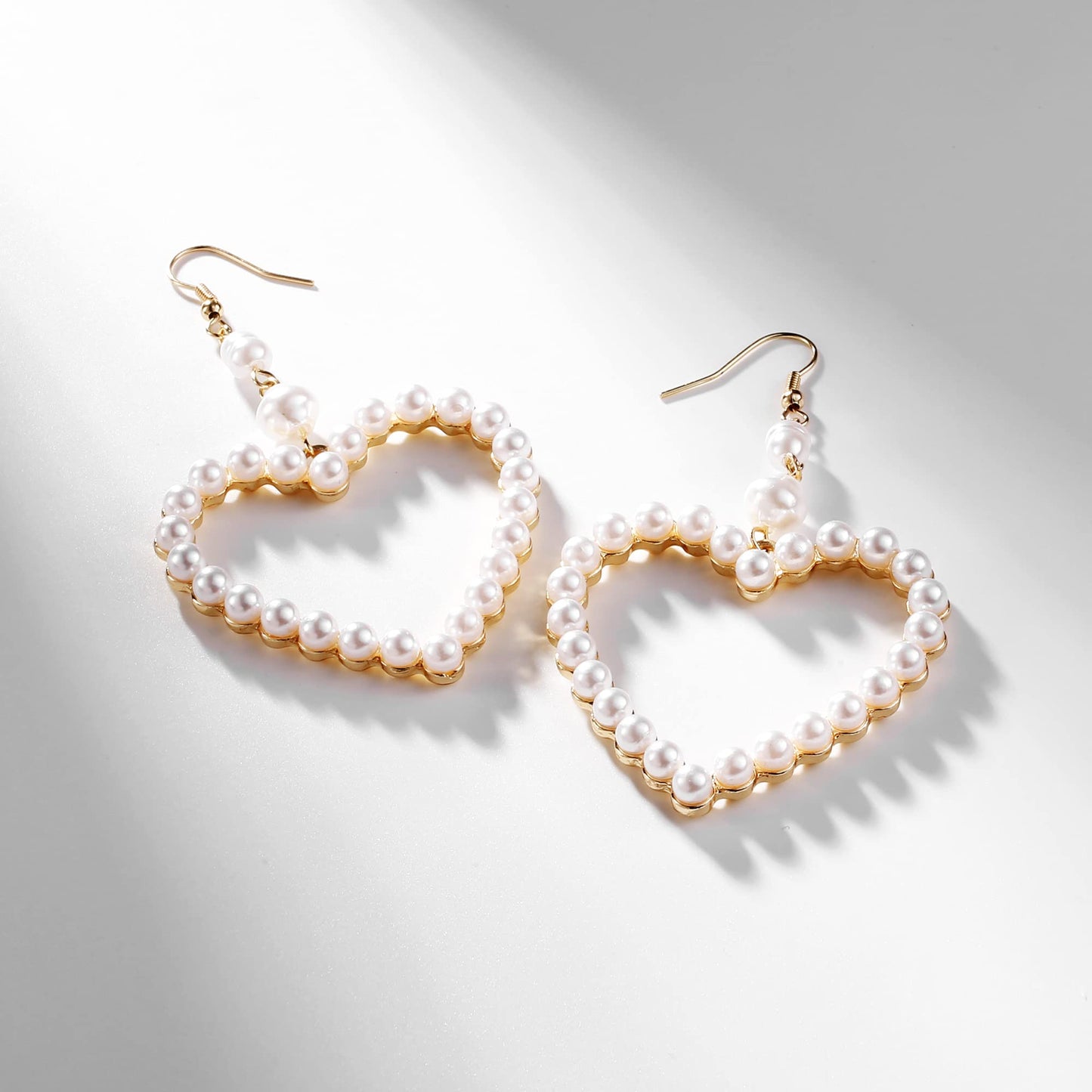 PopTopping Pearl Love Heart Drop Earrings For Women