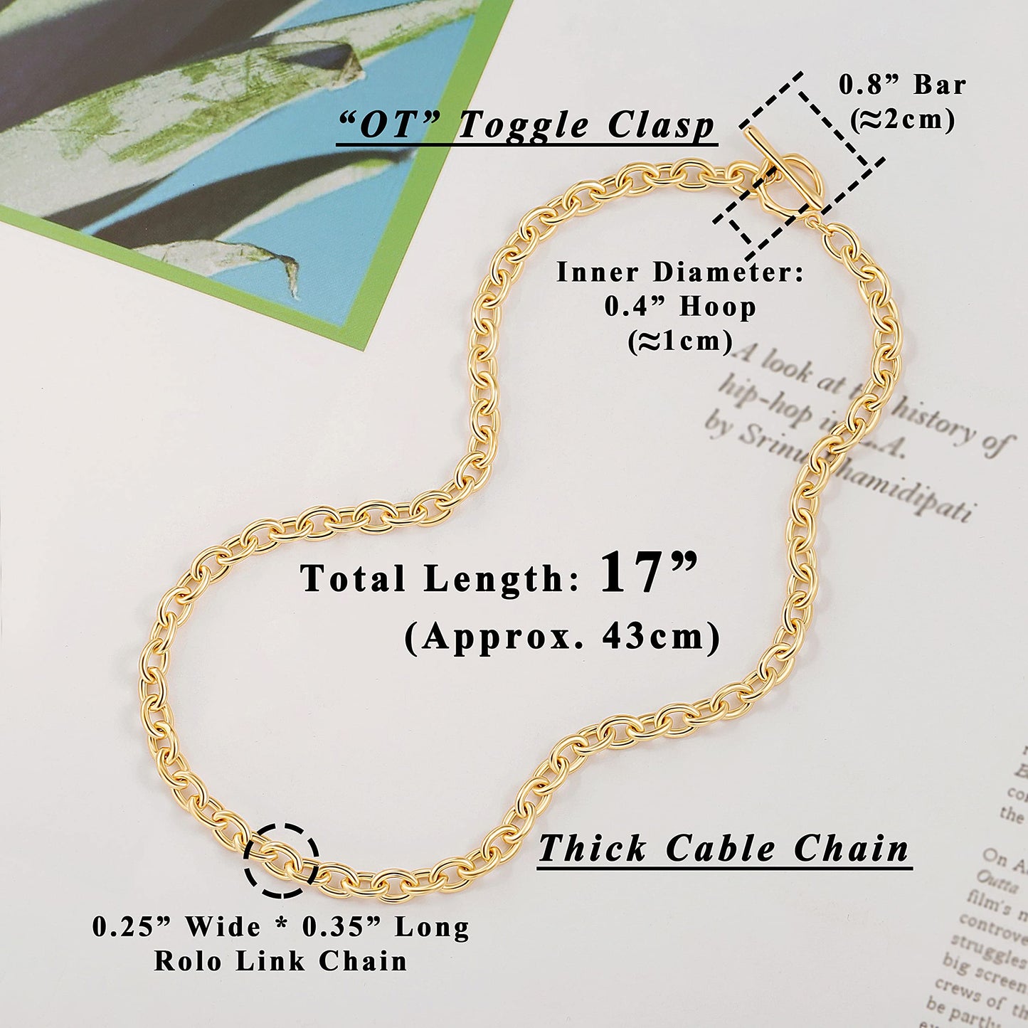 18k Gold Paperclip Chain Choker