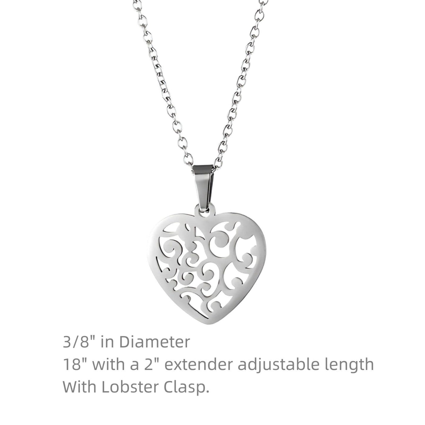 PopTopping Heart Pendant Necklace For Women Mother's Day Necklaces For Mom Mother Birthday Anniversary