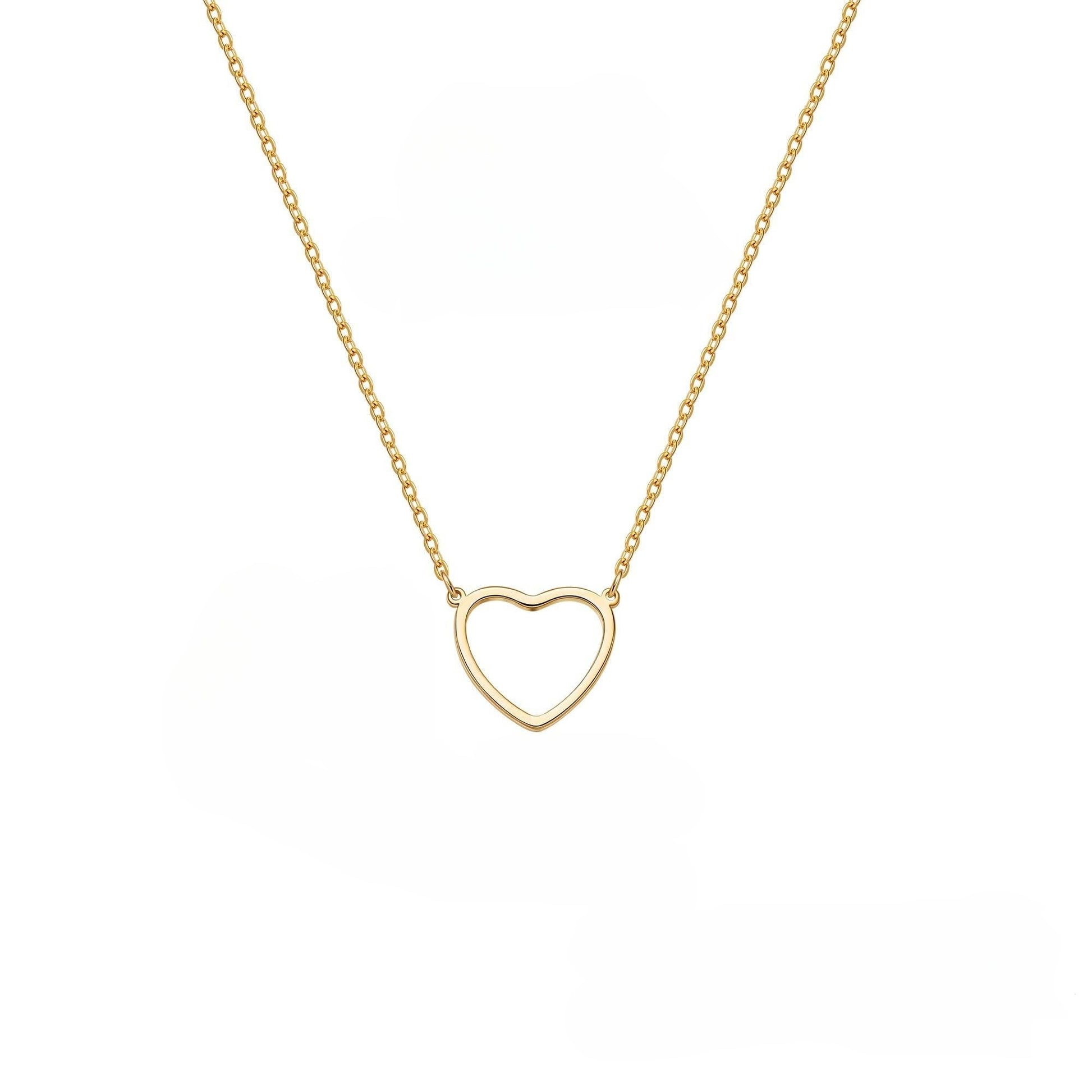 LEXODY Dainty Heart Necklace Tiny Heart Pendant Choker Necklaces Small 14k  Gold Plated Cute Open Heart Chain Necklace for Women Minimalist Jewelry