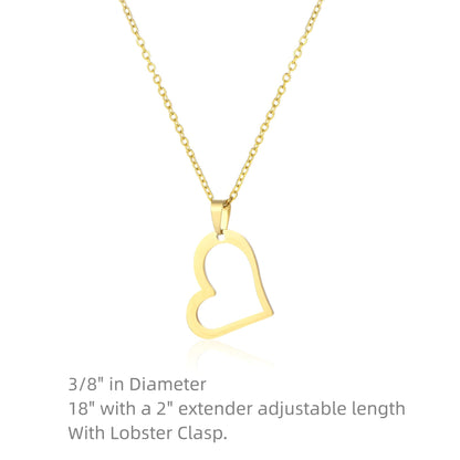 14K Gold Heart Pendant Necklaces